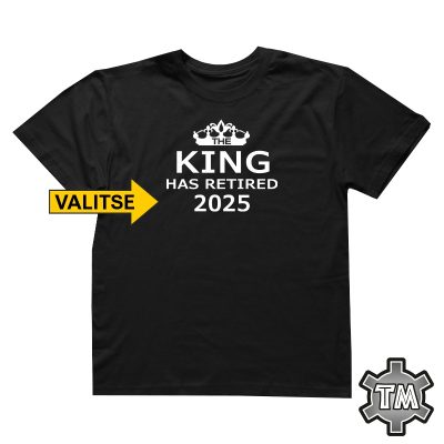 the king has retired musta t-paita