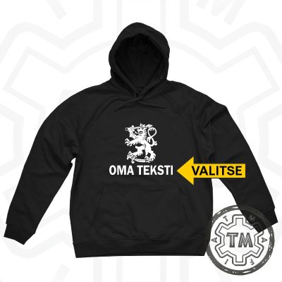 LEIJONA huppari omalla tekstillä (1 rivi)