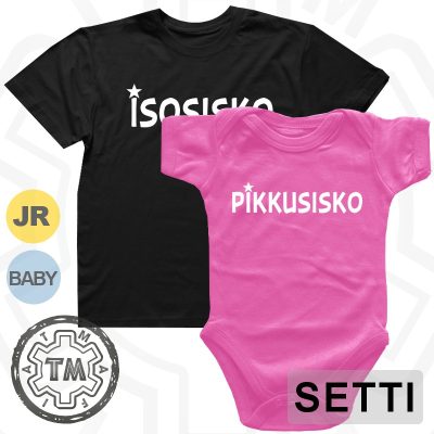 Isosisko pikkusisko body ja t-paita setti