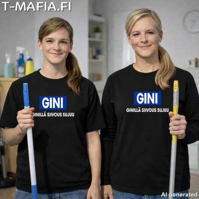 Ginillä siivous sujuu T-paita
