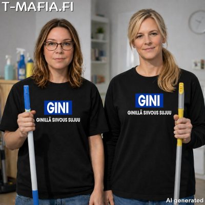 Ginillä siivous sujuu T-paita