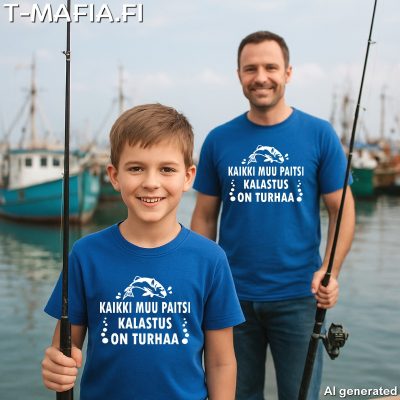 Kaikki Muu Paitsi Kalastus On Turhaa lasten T-paita