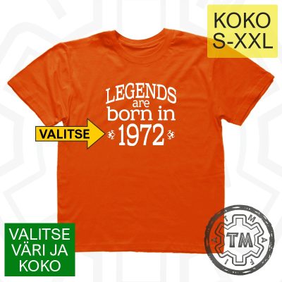 Legends Are Born In (Valitse) S-XXL
