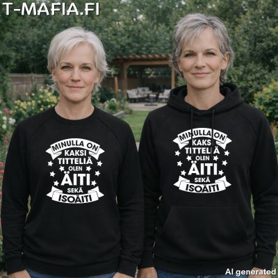 Minulla On Kaksi Titteliä - ÄITI/ISOÄITI HUPPARI/COLLEGE